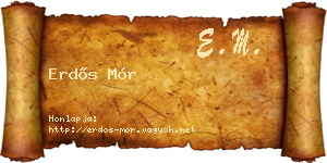 Erdős Mór névjegykártya